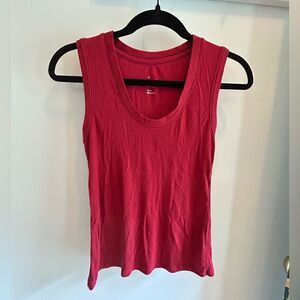 Red Sleeveless Ribbed Top